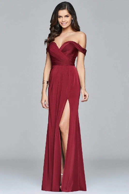 Faviana 8083 Draped Off Shoulder Ruched Evening Dress - 1 pc Black in Size 6 Available Tunics Top Casual