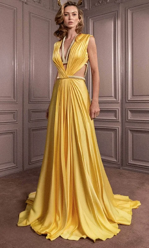 Gatti Nolli Couture GA-7045 - Strappy Pearl Detail Evening Dress Tunics Chic elegant