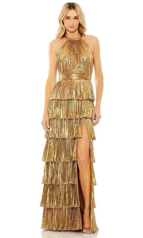 Ieena Duggal 30763 - Pleated Metallic Evening Dress Tunics Custom made