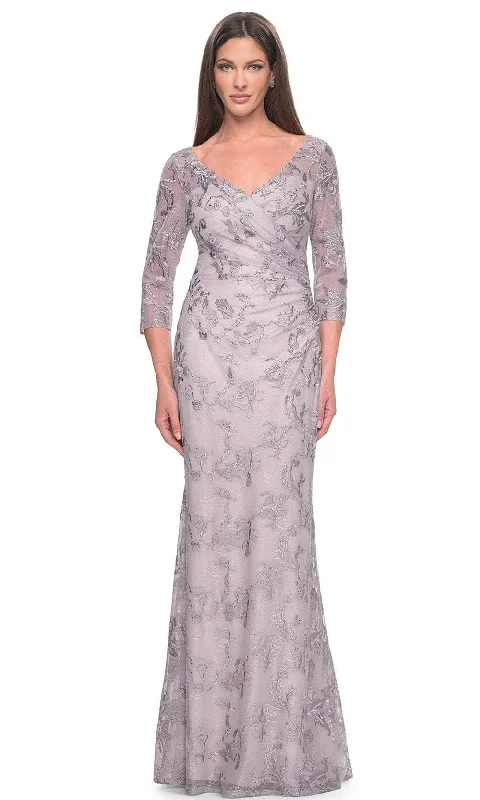 La Femme 31684 - Pastel Lace Evening Dress Tunics Top Casual