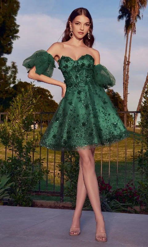 Ladivine Short Party Dress KV1089 Satin Halter Glamorous