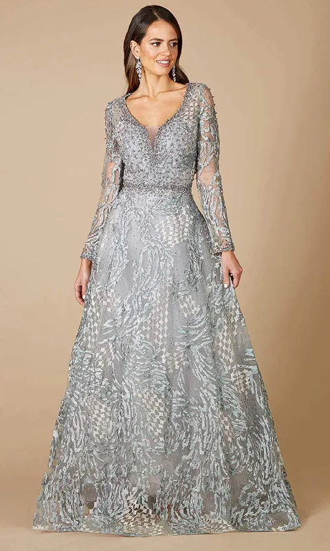 Lara Dresses - 29471 Plunging V-Neck A-Line Evening Dress Off-the-shoulder Bohemian Festive