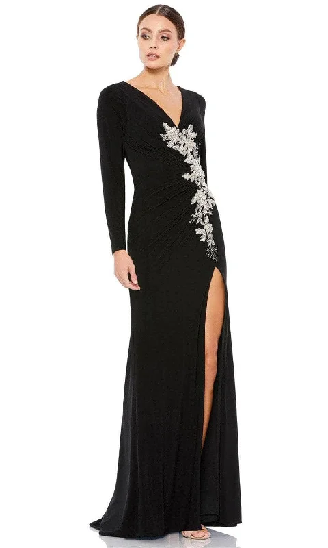 Mac Duggal 12453 - Long Sleeve Appliqued Evening Dress Tunics Timeless classic