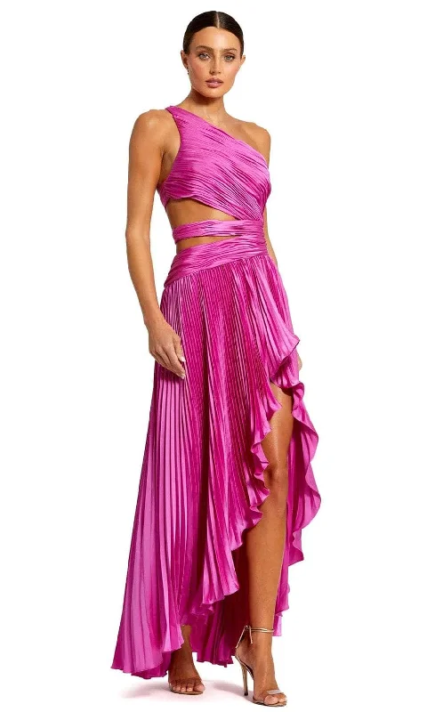 Mac Duggal 49837 - Pleated Satin Evening Dress Turtleneck Warm Winter