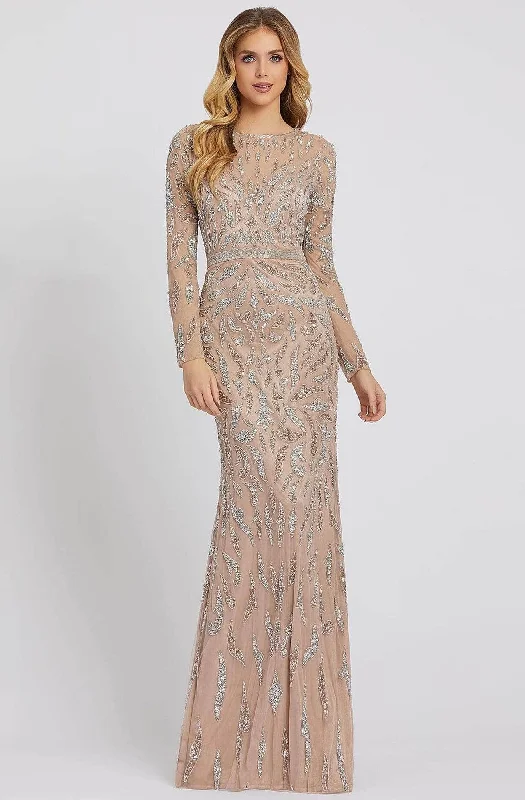 Mac Duggal Evening - 5124D Long Sleeves Sequin Embellished Evening Dress Tunics Cozy comfortable