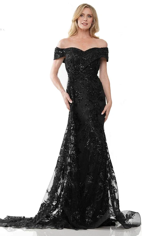 Marsoni by Colors MV1242 - Off-Shoulder Embroidered Evening Dress Tunics Occasion special
