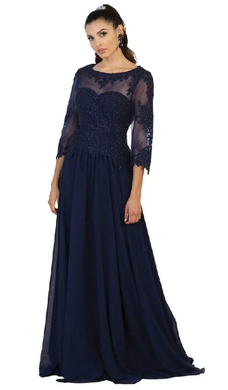 May Queen llusion Bateau Embellished Evening Dress MQ1484 Tunics Short Trendy