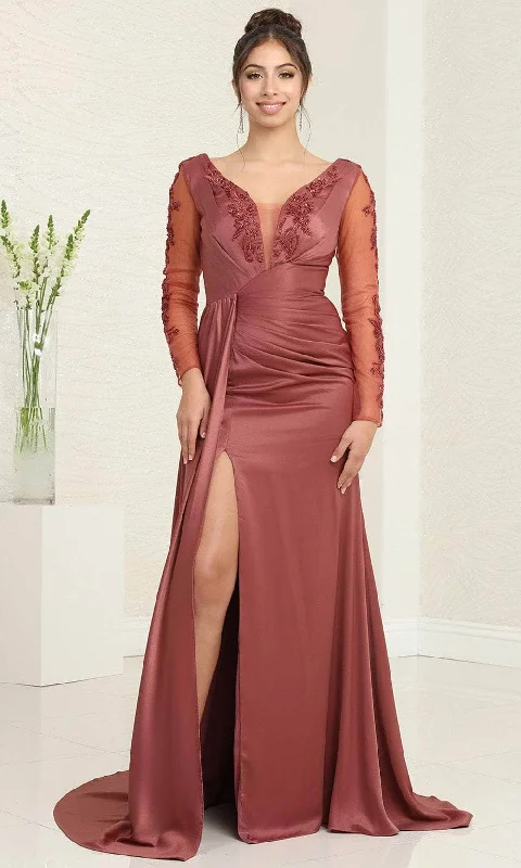 May Queen MQ2008 - Long Sleeve Draped Evening Dress Tunics Travel practical