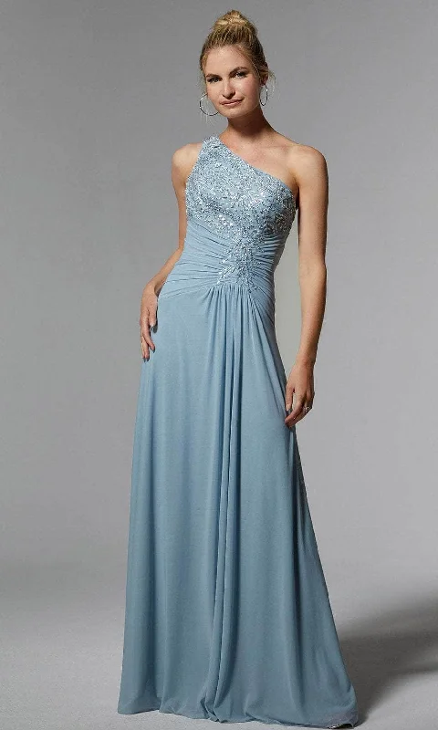 MGNY By Mori Lee 72910 - Ruched Waist Evening Dress Cowl Neckline Elegant