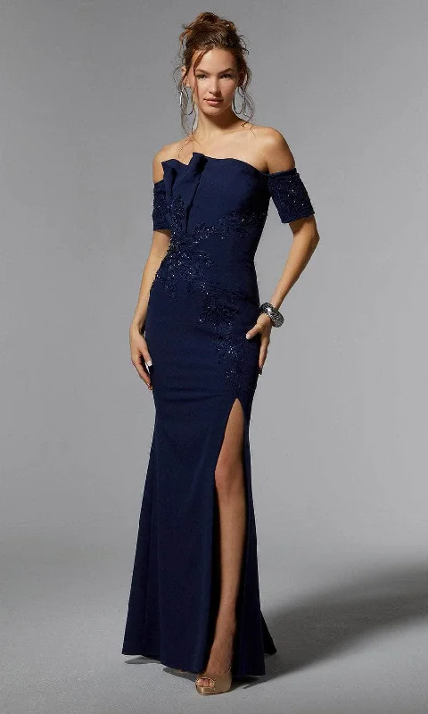 MGNY By Mori Lee 72919 - Pleated Off Shoulder Evening Dress Tunics Hiking breathable