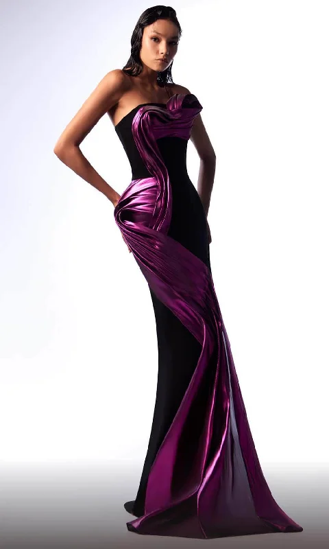 MNM Couture G1730 - Metallic Sash Evening Dress Tunics Party sparkling