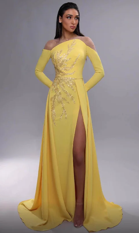 MNM Couture K4089 - Long Sleeve Evening Dress Tunics Versatile functional