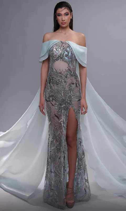 MNM Couture K4092 - Illusion Off Shoulder Evening Dress Tunics Versatile stylish