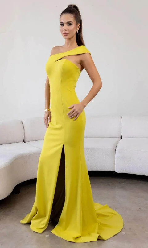 Terani Couture 241E2416 - One Shoulder Cut In Evening Dress Tunics Designer luxury